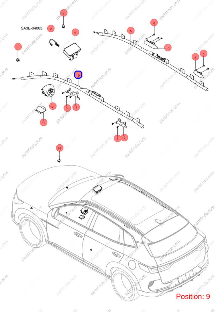 15105020-00|1510502000 | Side air curtain | BYD parts | SA3HK-5820700A-D1 | SA3HK5820700AD1 | Song PLUS EV | Song PLUS DM-i | PartsFinds