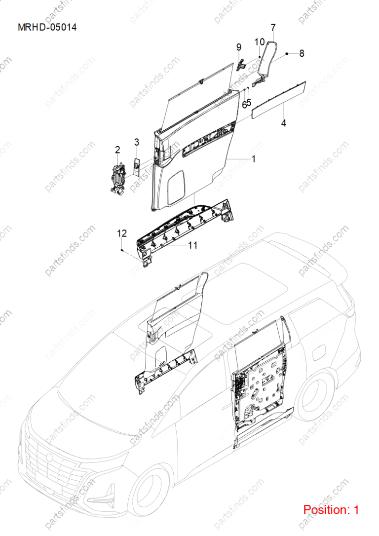 15252431-00|1525243100 | Door panel | BYD parts | MRHD-6202200-00ZBD | MRHD620220000ZBD | DENZA D9 DM-i | DENZA D9 PHEV | DENZA D9 Hybrid | PartsFinds