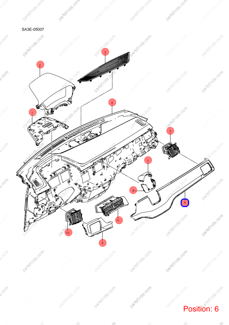 15278419-00|1527841900 | Instrument panel trim | BYD parts | SA3HK-5306004C-00E3 | SA3HK5306004C00E3 | Song PLUS EV | PartsFinds