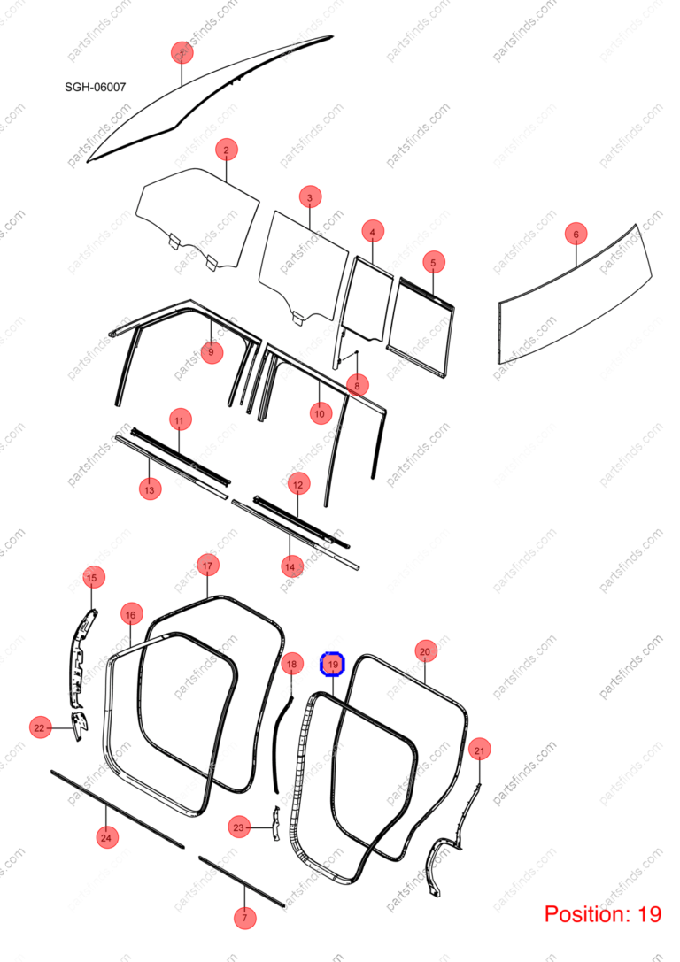 15487916-00|1548791600 | Door weatherstrip | BYD parts | SGH-6207111A | SGH6207111A | YANGWANG U8 | YANGWANG U8 PHEV | YANGWANG U8 HYBRID | PartsFinds