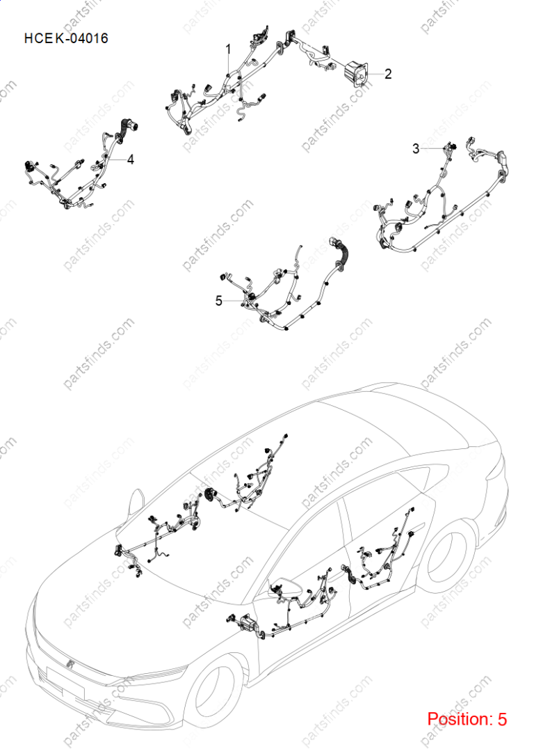 15524557-00|1552455700 | Door wiring harness | BYD parts | HCEFB-4002400A | HCEFB4002400A | Han EV | PartsFinds
