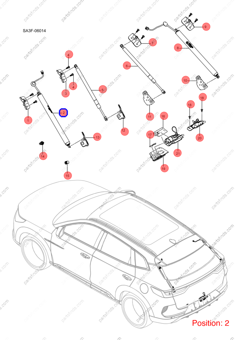 15632533-00|1563253300 | Tailgate Lift Support | BYD parts | SA3F-6309511F | SA3F6309511F | Song PLUS EV | PartsFinds