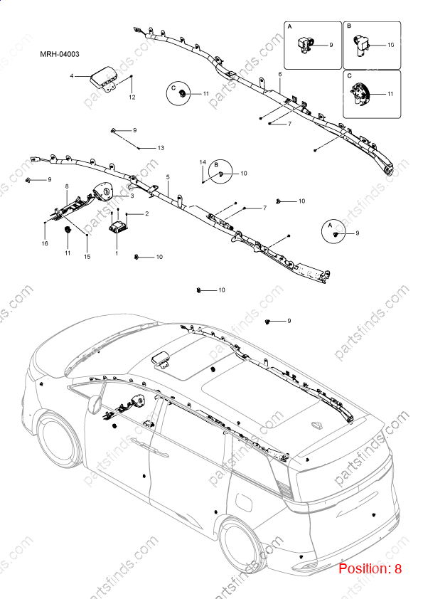 15671927-00|1567192700 | Knee airbag | BYD parts | MRHB-5850300-00ZBD | MRHB585030000ZBD | DENZA D9 EV | DENZA D9 DM-i | DENZA D9 PHEV | PartsFinds