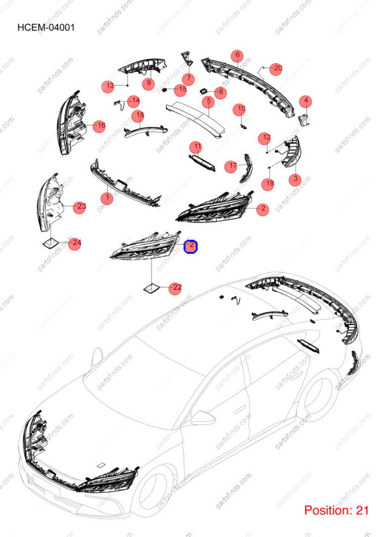 15815801-00|1581580100 | Headlight | BYD parts | HCE-4121300D-D1 | HCE4121300DD1 | Han EV | PartsFinds