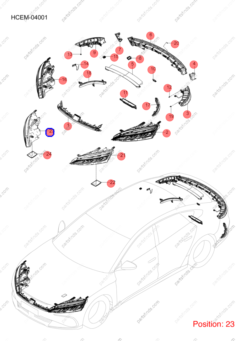 15815802-00|1581580200 | Headlight | BYD parts | HCE-4121400D-D1 | HCE4121400DD1 | Han EV | PartsFinds