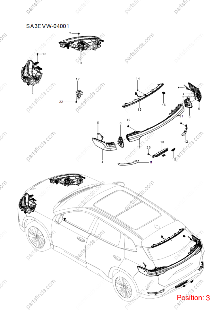 15948666-00|1594866600 | Headlight | BYD parts | SA3HW-4121020C | SA3HW4121020C | Song PLUS EV | Song PLUS DM-i | PartsFinds