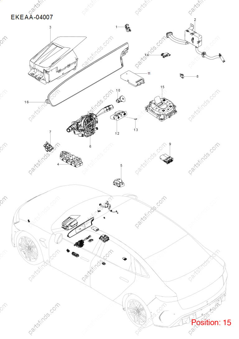 16267413-00|1626741300 | Shift lever trim panel | BYD parts | EKEAA-1703040-00HF4 | EKEAA170304000HF4 | Seal EV | PartsFinds