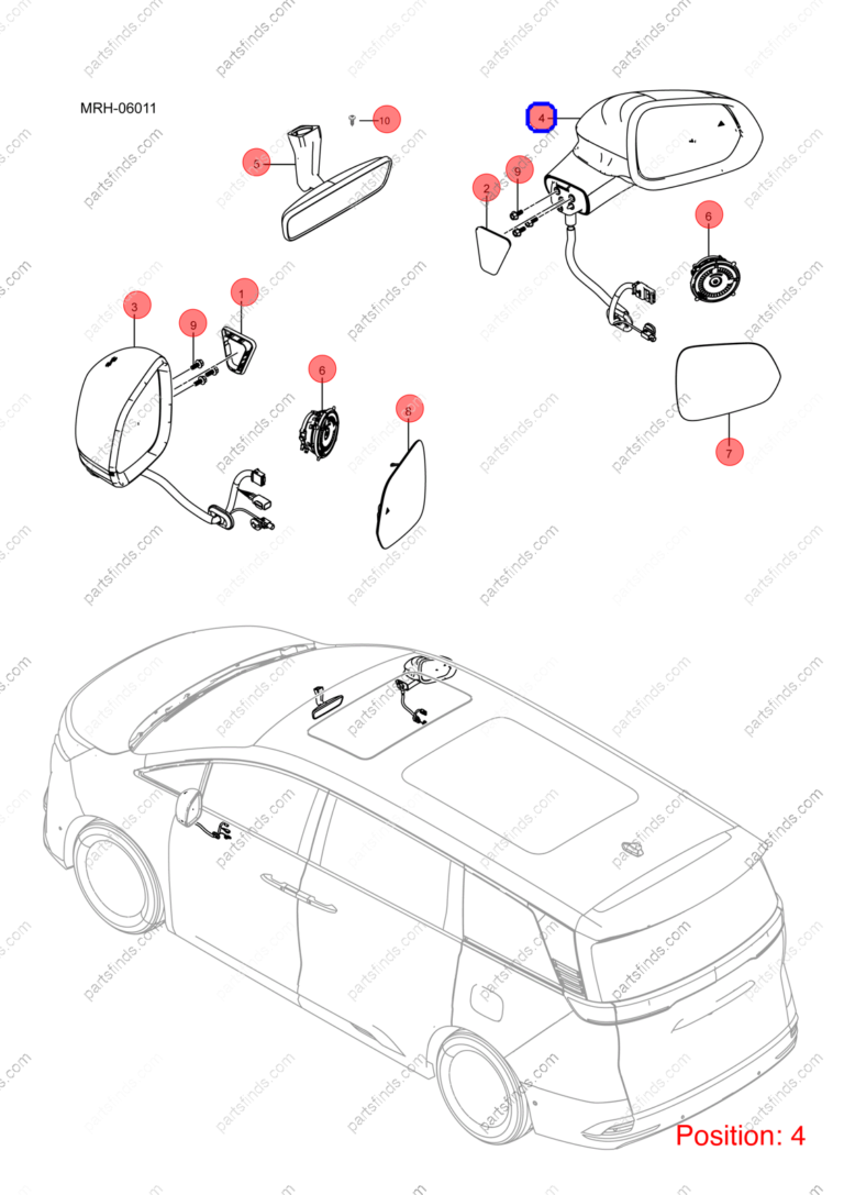 16386969-00|1638696900 | Reverse mirror assembly | BYD parts | MREB-8202109-D1 | MREB8202109D1 | DENZA D9 DM-i | DENZA D9 PHEV | DENZA D9 Hybrid | PartsFinds
