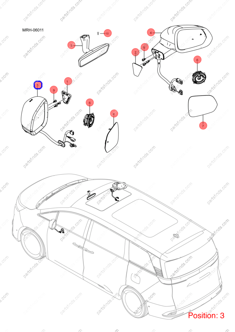 16386972-00|1638697200 | Reverse mirror assembly | BYD parts | MREB-8202100-D1 | MREB8202100D1 | DENZA D9 DM-i | DENZA D9 PHEV | DENZA D9 Hybrid | PartsFinds