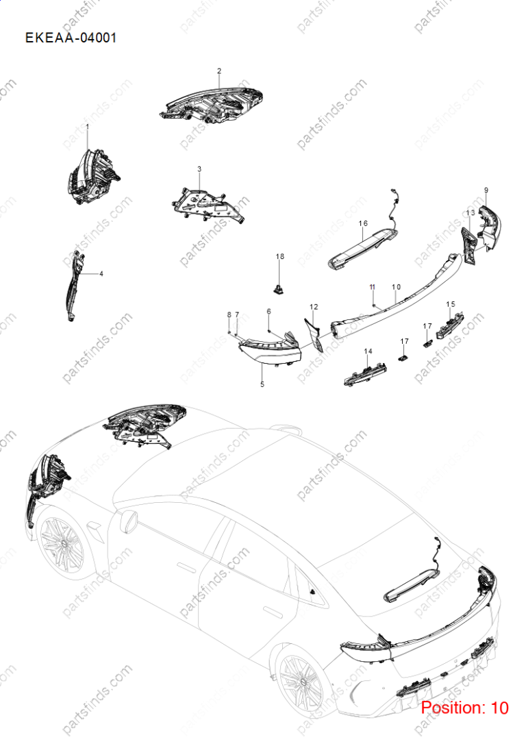 16392767-00|1639276700 | Taillight | BYD parts | EKEAA-4107300 | EKEAA4107300 | Seal EV | PartsFinds