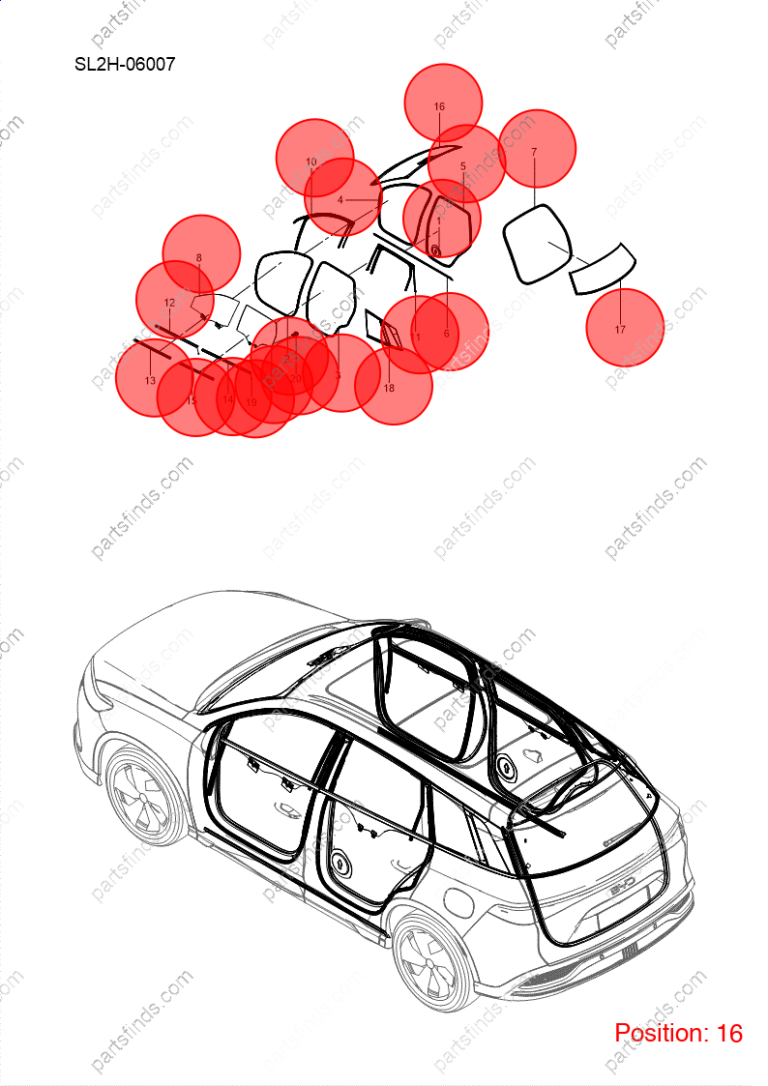 16864426-00|1686442600 | Windshield | BYD parts | SLHA-5206010L | SLHA5206010L | Song PRO DM-i | PartsFinds