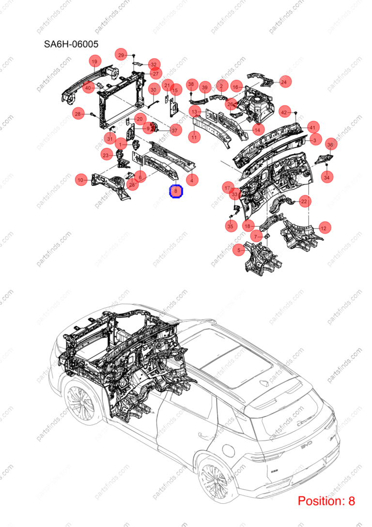 17340979-00|1734097900 | Main beam outer panel | BYD parts | SA6H-5301560/70 | SA6H530156070 | Song PRO DM-i | PartsFinds