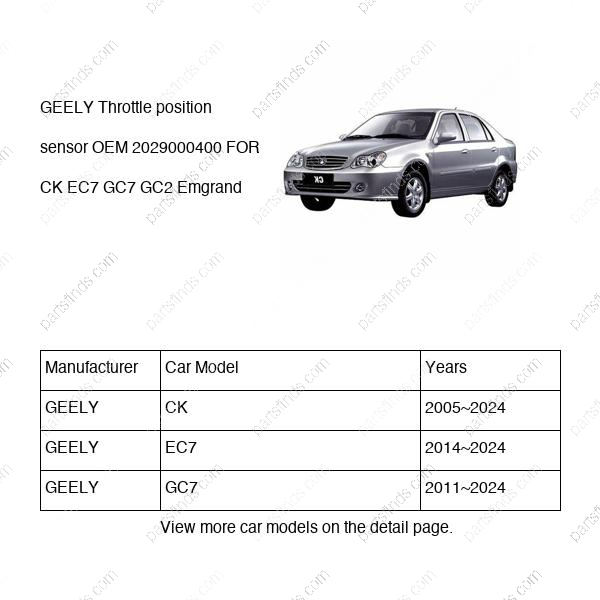 2029000400|2029000400 | Throttle position sensor | GEELY parts | | | CK | EC7 | GC7 | PartsFinds