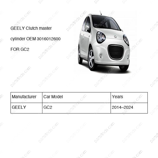 3016012600|3016012600 | Clutch master cylinder | GEELY parts | | | GC2 | PartsFinds