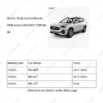 3600100XKZ96C|3600100XKZ96C | Body Control Module | HAVAL parts | | | M6 6MT | M6 6AT | M6 7AT | PartsFinds