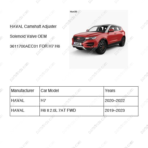 3611700AEC01|3611700AEC01 | Camshaft Adjuster Solenoid Valve | HAVAL parts | | | H7 | H6 II 2.0L 7AT FWD | PartsFinds