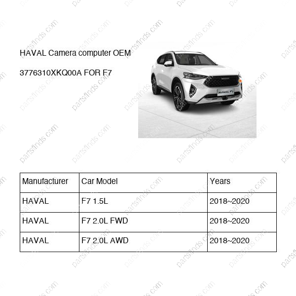 3776310XKQ00A|3776310XKQ00A | Camera computer | HAVAL parts | | | F7 1.5L | F7 2.0L FWD | F7 2.0L AWD | PartsFinds
