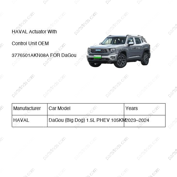 3776501AKN08A|3776501AKN08A | Actuator With Control Unit | HAVAL parts | | | DaGou (Big Dog) 1.5L PHEV 105KM | PartsFinds