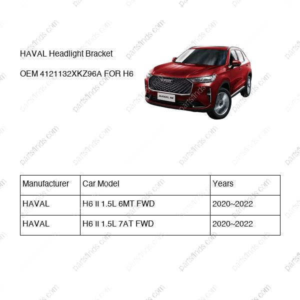 4121132XKZ96A|4121132XKZ96A | Headlight Bracket | HAVAL parts | | | H6 II 1.5L 6MT FWD | H6 II 1.5L 7AT FWD | PartsFinds