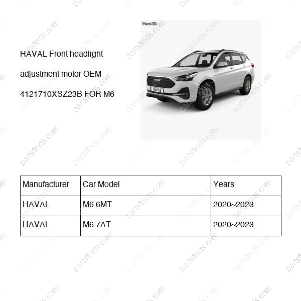 4121710XSZ23B|4121710XSZ23B | Front headlight adjustment motor | HAVAL parts | | | M6 6MT | M6 7AT | PartsFinds