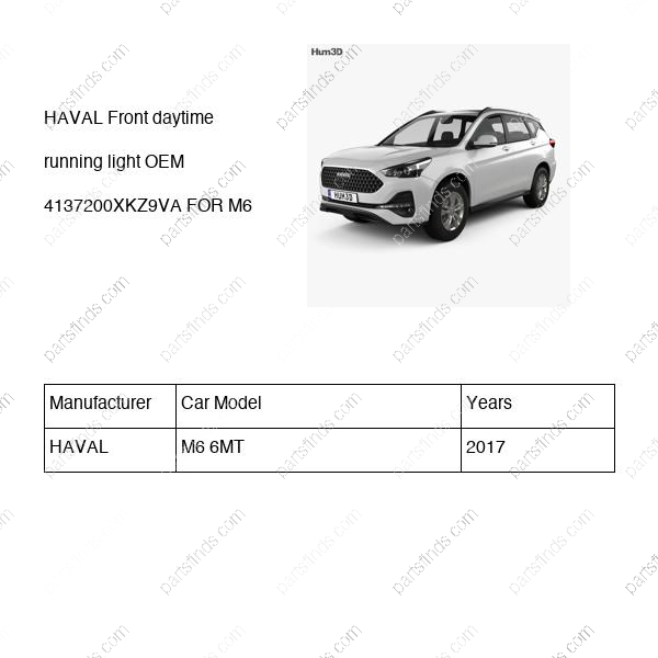 4137200XKZ9VA|4137200XKZ9VA | Front daytime running light | HAVAL parts | | | M6 6MT | PartsFinds
