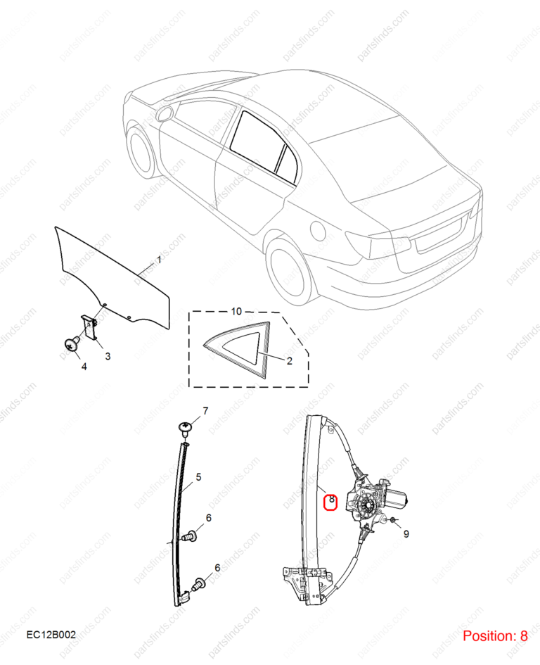 50011805|50011805 | Rear Left Door Window Regulator | MG parts | | | MG350 | MG5 | PartsFinds