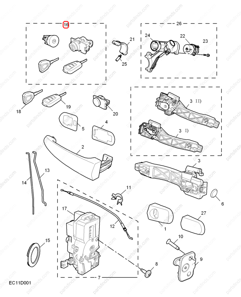 50030244|50030244 | Full car lock | MG parts | | | MG350 | PartsFinds