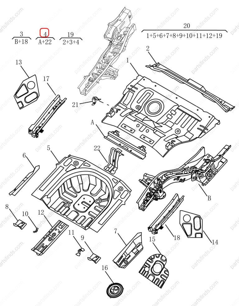 5015007600|5015007600 | Floor beam | GEELY parts | 106203033702 | 106203033702 | Emgrand GT | PartsFinds