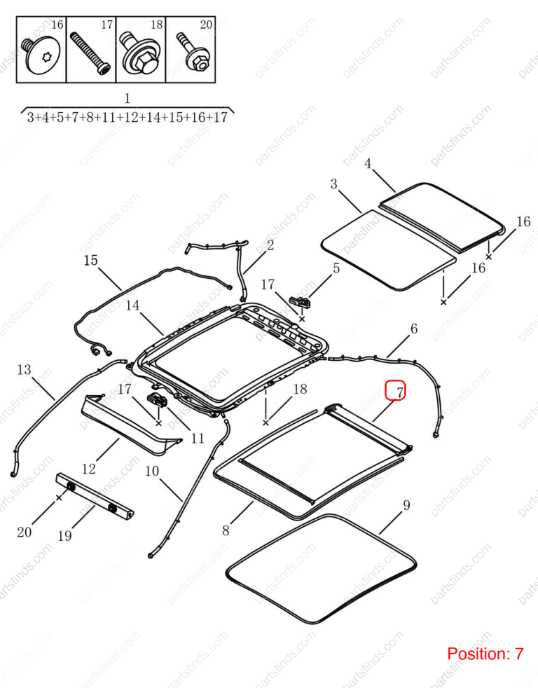 5072039800725|5072039800725 | Sunroof sunshade | GEELY parts | 6600173170725 | 6600173170725 | Tugella | PartsFinds