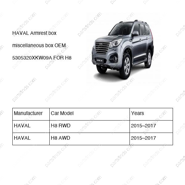 5305320XKW09A|5305320XKW09A | Armrest box miscellaneous box | HAVAL parts | | | H8 RWD | H8 AWD | PartsFinds