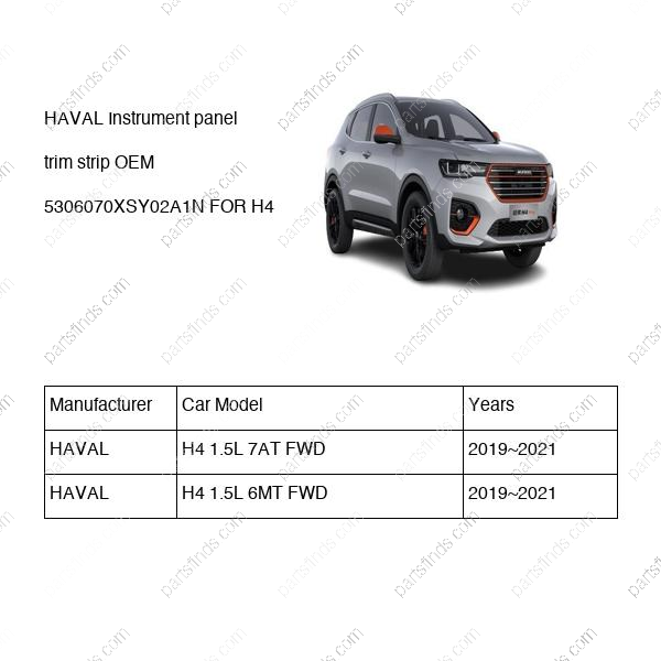 5306070XSY02A1N|5306070XSY02A1N | Instrument panel trim strip | HAVAL parts | | | H4 1.5L 7AT FWD | H4 1.5L 6MT FWD | PartsFinds