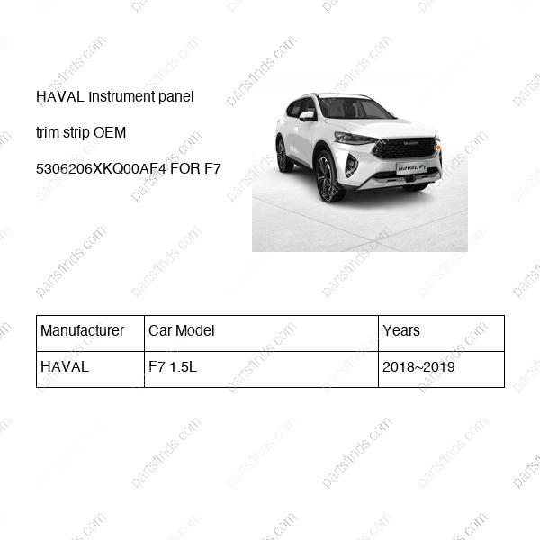5306206XKQ00AF4|5306206XKQ00AF4 | Instrument panel trim strip | HAVAL parts | | | F7 1.5L | PartsFinds