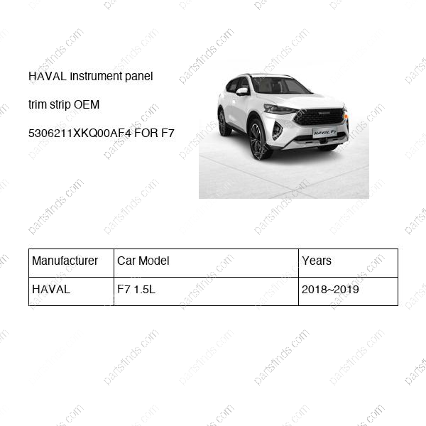 5306211XKQ00AF4|5306211XKQ00AF4 | Instrument panel trim strip | HAVAL parts | | | F7 1.5L | PartsFinds