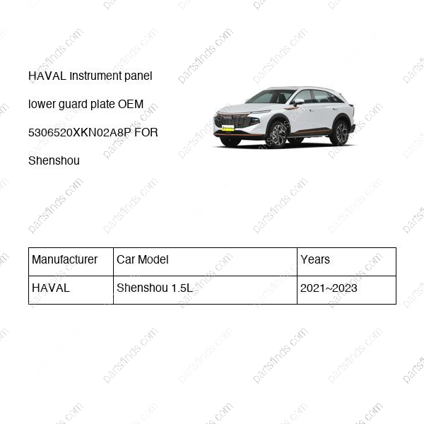 5306520XKN02A8P|5306520XKN02A8P | Instrument panel lower guard plate | HAVAL parts | | | Shenshou 1.5L | PartsFinds