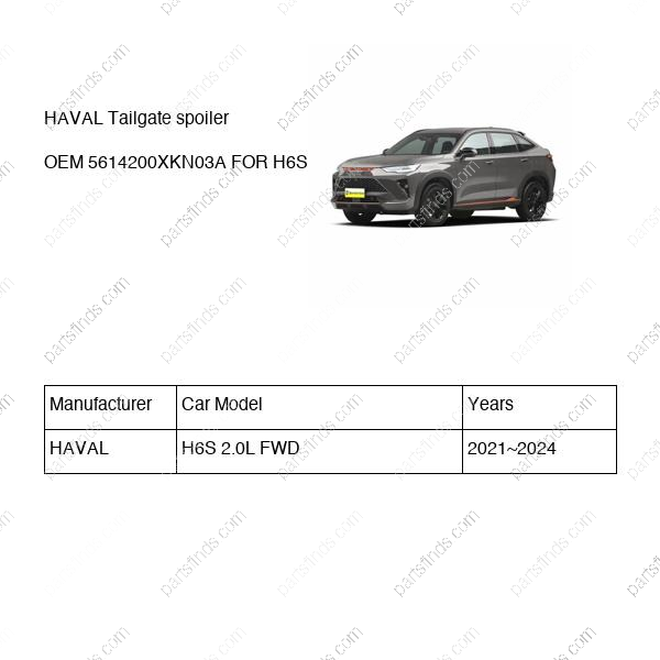 5614200XKN03A|5614200XKN03A | Tailgate spoiler | HAVAL parts | | | H6S 2.0L FWD | PartsFinds