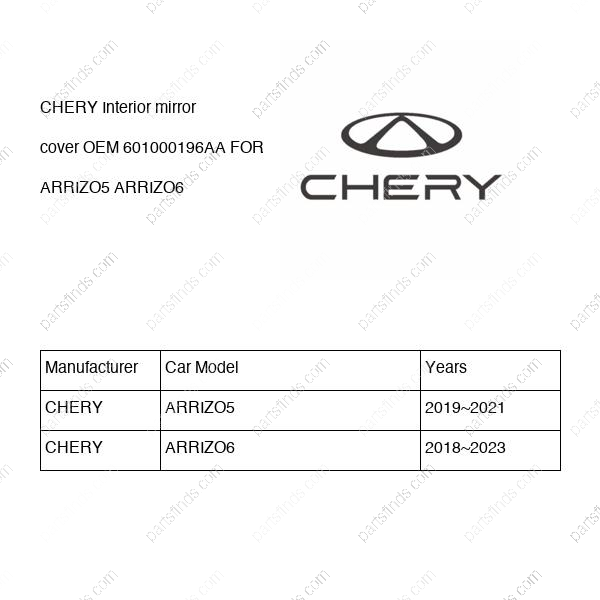 601000196AA|601000196AA | Interior mirror cover | CHERY parts | | | ARRIZO5 | ARRIZO6 | PartsFinds