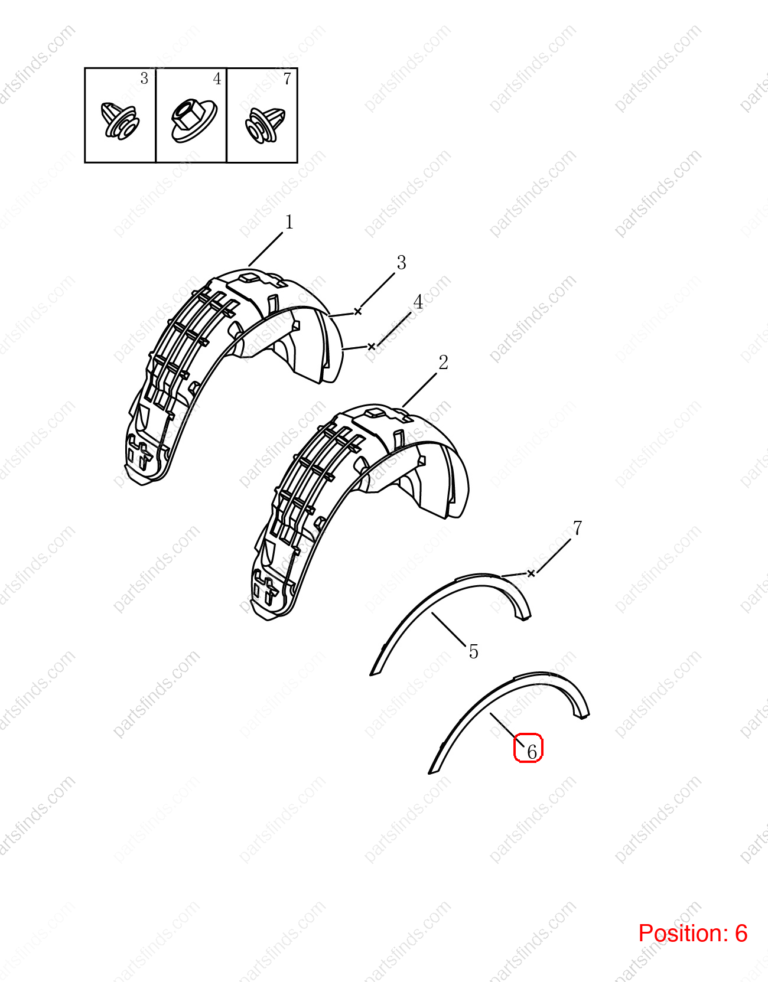 6070001000661|6070001000661 | Wheel eyebrow | GEELY parts | 101805520401661 | 101805520401661 | Emgrand X7 Sport | PartsFinds