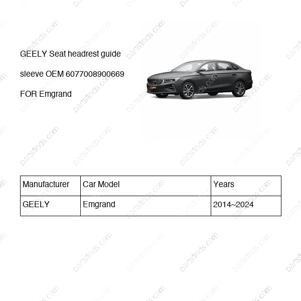 6077008900669|6077008900669 | Seat headrest guide sleeve | GEELY parts | | | Emgrand | PartsFinds