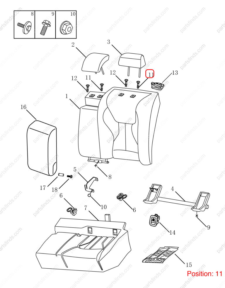 6077012500419|6077012500419 | Seat headrest guide sleeve | GEELY parts | 106803025901419 | 106803025901419 | Emgrand GT | PartsFinds