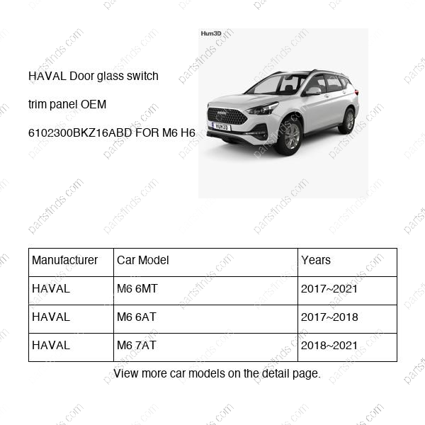 6102300BKZ16ABD|6102300BKZ16ABD | Door glass switch trim panel | HAVAL parts | | | M6 6MT | M6 6AT | M6 7AT | PartsFinds