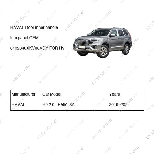 6102340XKV86ADY|6102340XKV86ADY | Door inner handle trim panel | HAVAL parts | | | H9 2.0L Petrol 8AT | PartsFinds