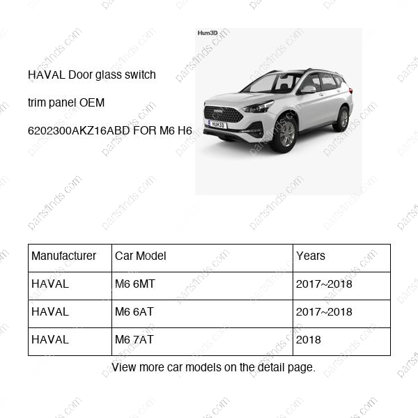 6202300AKZ16ABD|6202300AKZ16ABD | Door glass switch trim panel | HAVAL parts | | | M6 6MT | M6 6AT | M6 7AT | PartsFinds