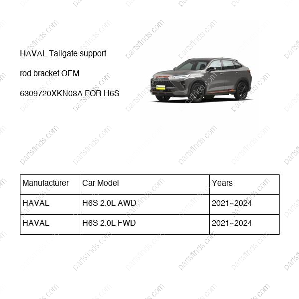 6309720XKN03A|6309720XKN03A | Tailgate support rod bracket | HAVAL parts | | | H6S 2.0L AWD | H6S 2.0L FWD | PartsFinds