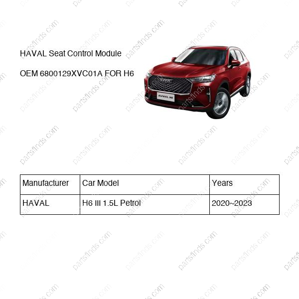 6800129XVC01A|6800129XVC01A | Seat Control Module | HAVAL parts | | | H6 III 1.5L Petrol | PartsFinds