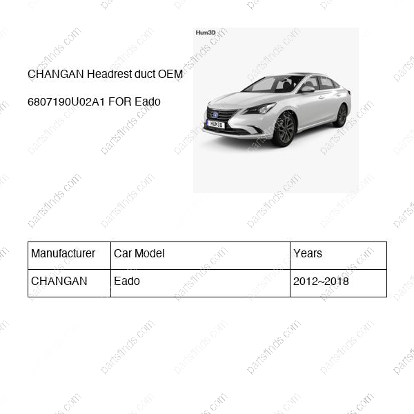 6807190-U02-A1|6807190U02A1 | Headrest duct | CHANGAN parts | | | Eado | PartsFinds