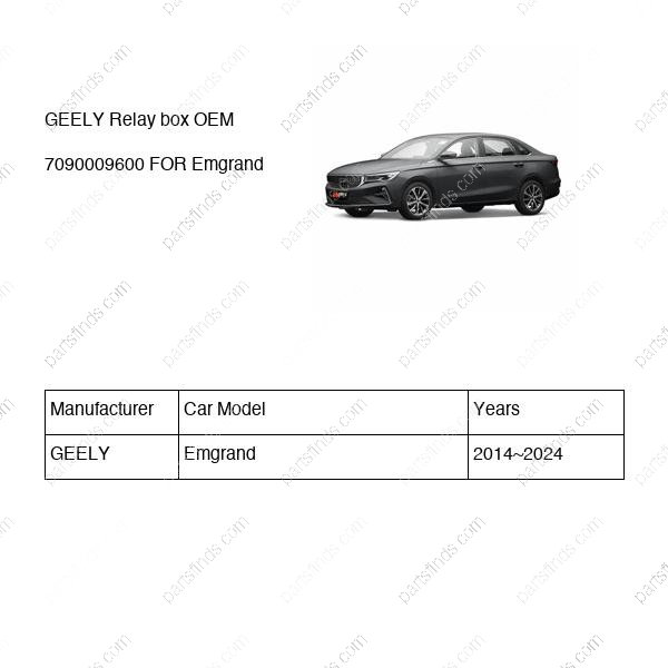 7090009600|7090009600 | Relay box | GEELY parts | | | Emgrand | PartsFinds