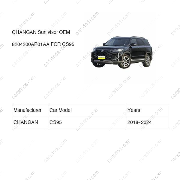 8204200-AP01-AA|8204200AP01AA | Sun visor | CHANGAN parts | S401104-0200-AA | S4011040200AA | CS95 | PartsFinds