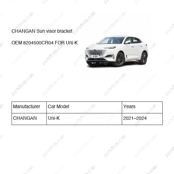 8204500-CR04|8204500CR04 | Sun visor bracket | CHANGAN parts | CD569F270808-0301 | CD569F2708080301 | Uni-K | PartsFinds