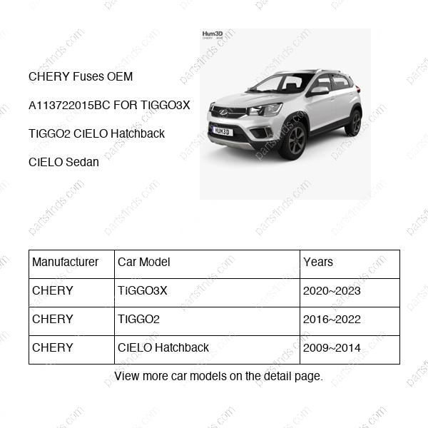 A11-3722015BC|A113722015BC | Fuses | CHERY parts | | | TIGGO3X | TIGGO2 | CIELO Hatchback | PartsFinds