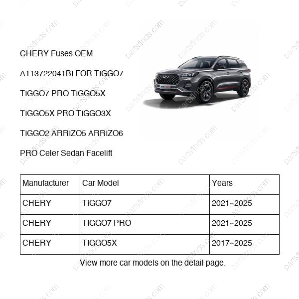 A11-3722041BI|A113722041BI | Fuses | CHERY parts | | | TIGGO7 | TIGGO7 PRO | TIGGO5X | PartsFinds